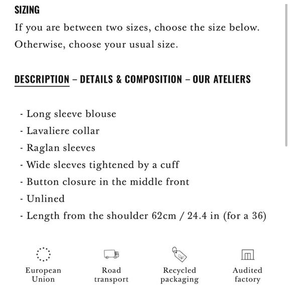 Preloved-Sezane Zelda Blouse -Sz 12 - Picture 8 of 8